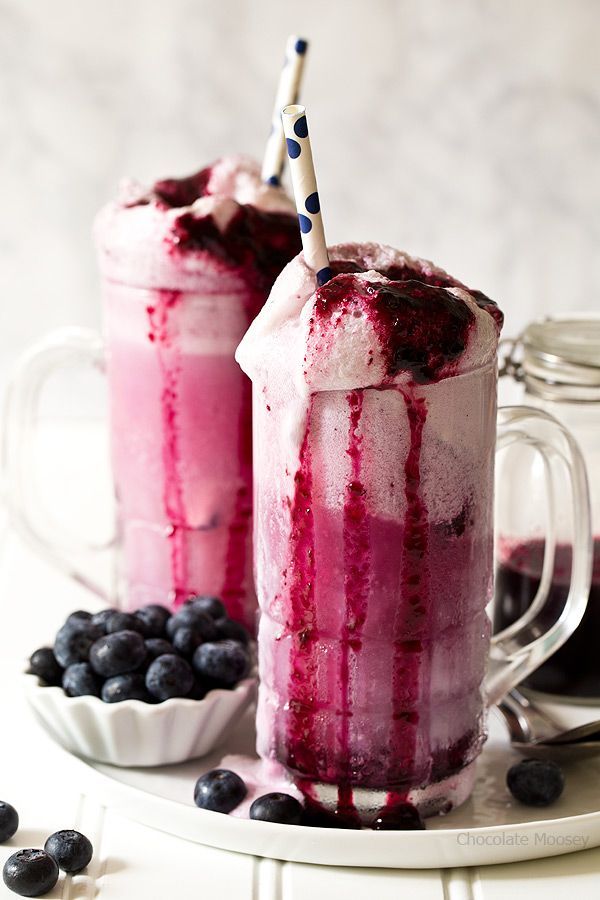 Blueberry Cream Soda Floats