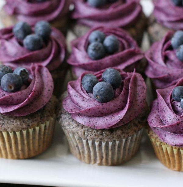 Blueberry Cupcakes with Blueberry Cream Cheese Frosting