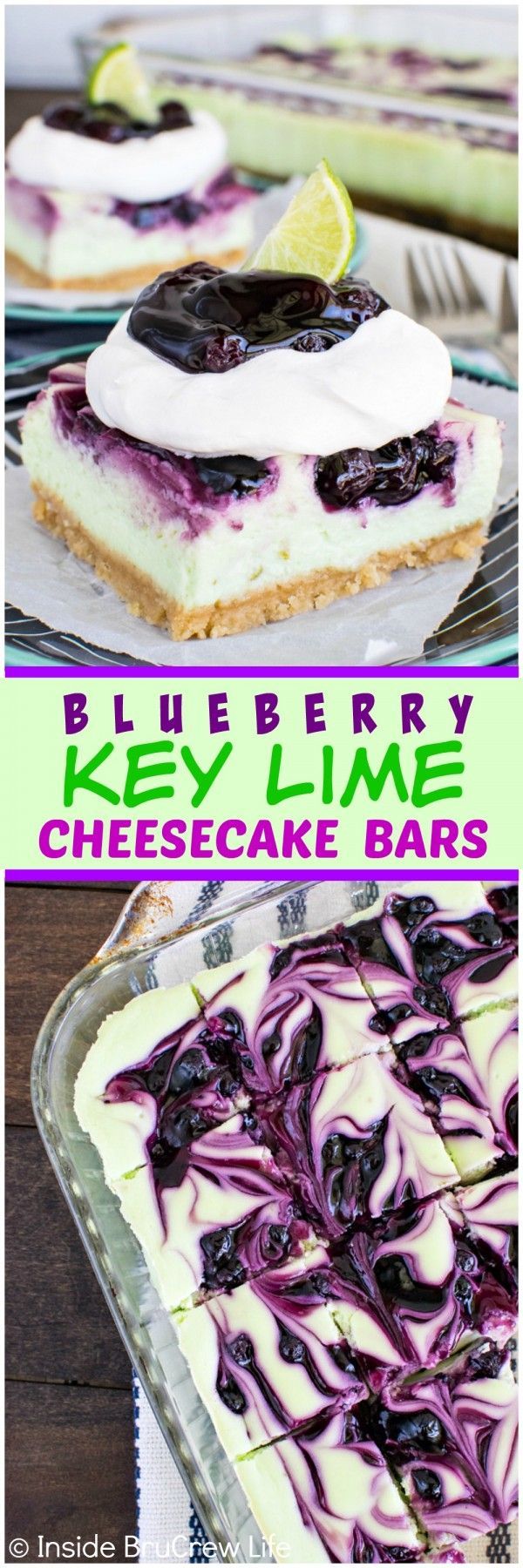 Blueberry Key Lime Cheesecake Bars