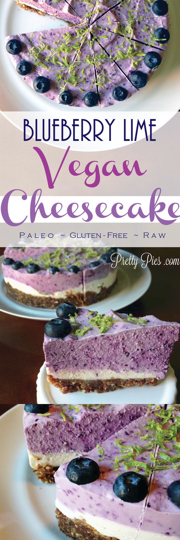 Blueberry Lime Cheesecake (Vegan/GF/Paleo