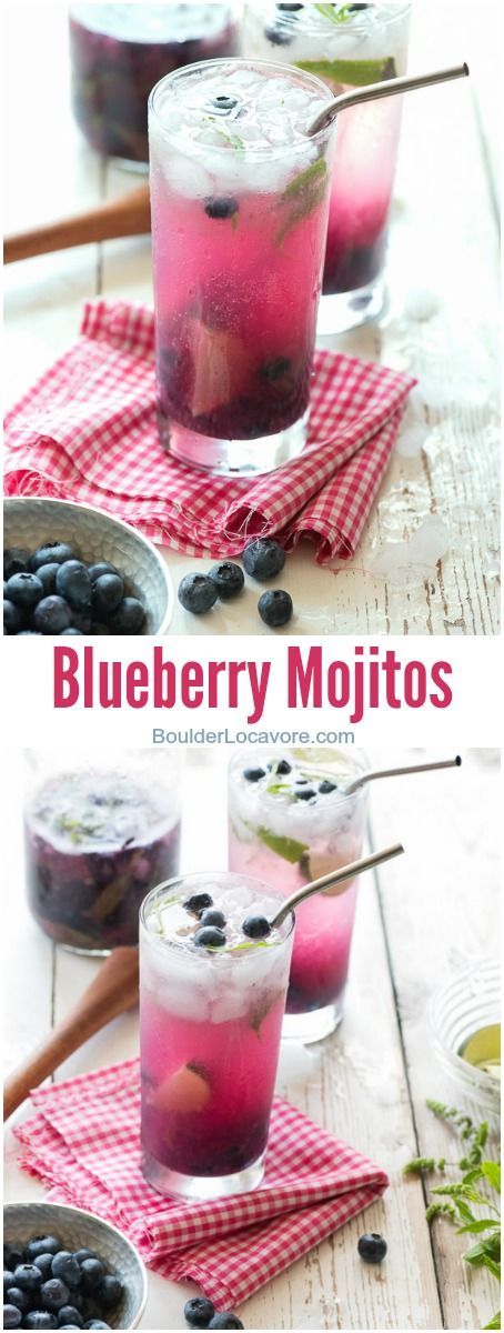 Blueberry Mojitos (with faux-jito option