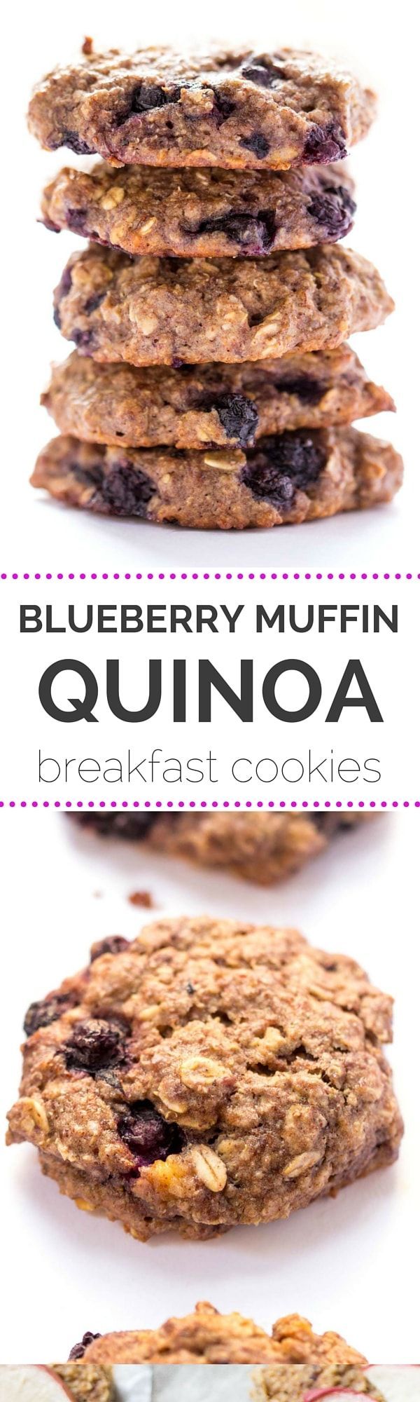 Blueberry Muffin Quinoa Breakfast Cookies