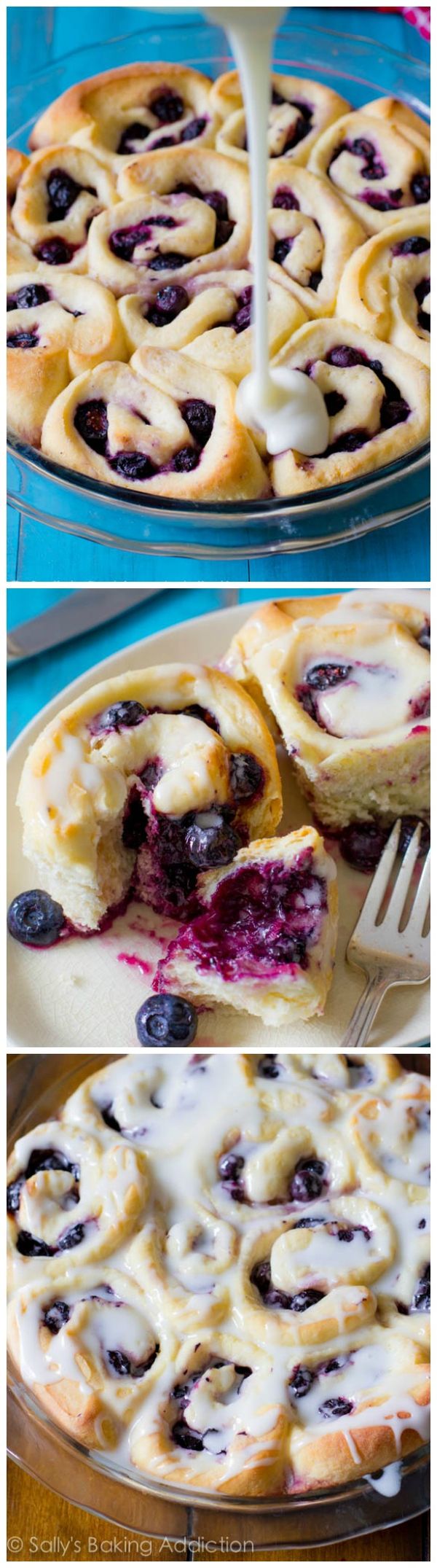 Blueberry Sweet Rolls with Sweet Lemon Glaze