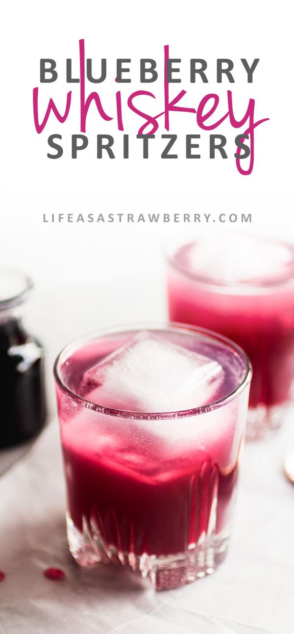 Blueberry Whiskey Spritzers