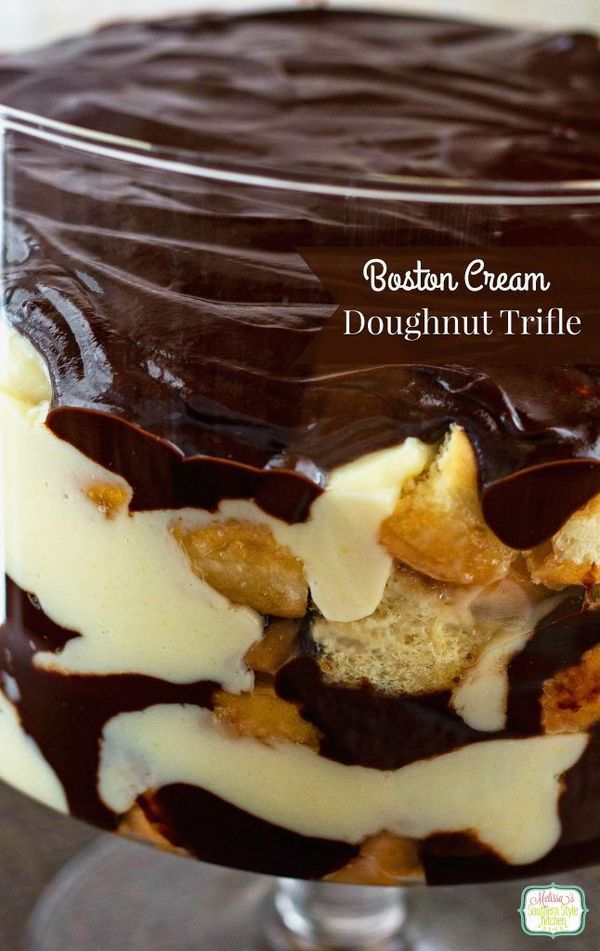 Boston Cream Doughnut Trifle