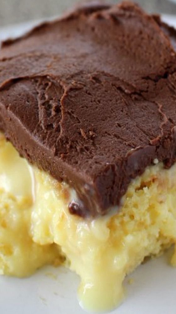 Boston Cream Pie Poke Cake