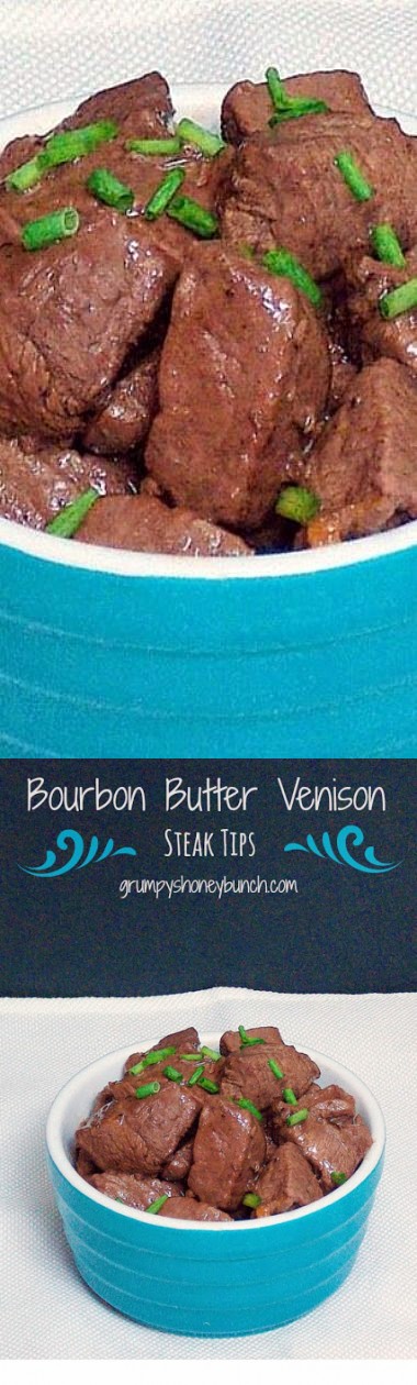 Bourbon Butter Venison Steak Tips #SundaySupper