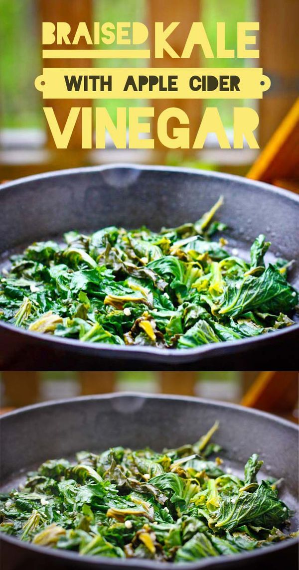 Braised Kale with Apple Cider Vinegar