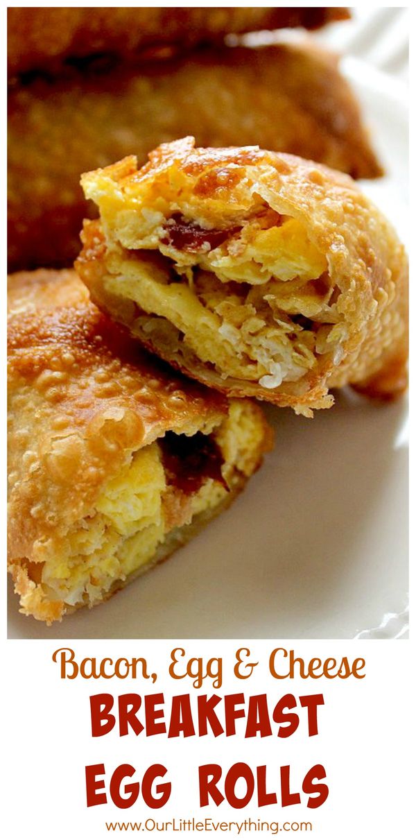 Breakfast Egg Rolls with Meat, Egg and Cheese