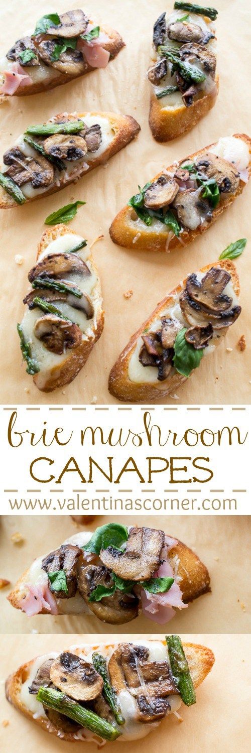 Brie mushroom canapes