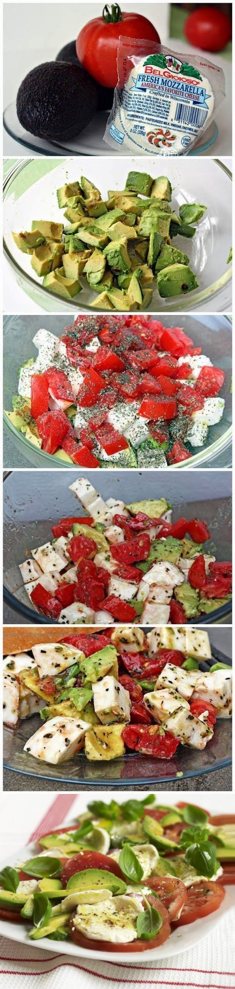 Bright and Fresh Avocado, Tomato and Mozzarella Salad