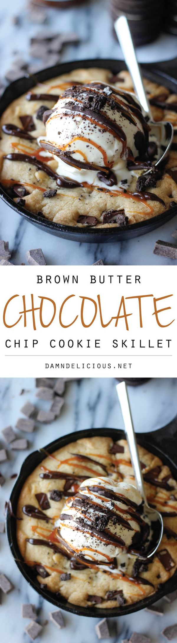 Brown Butter Chocolate Chip Cookie Skillet (“Pizookie”