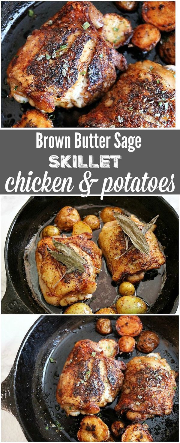 Brown Butter Sage Skillet Chicken & Baby Potatoes