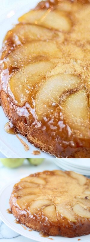 Brown Butter Upside Down Pear Cake