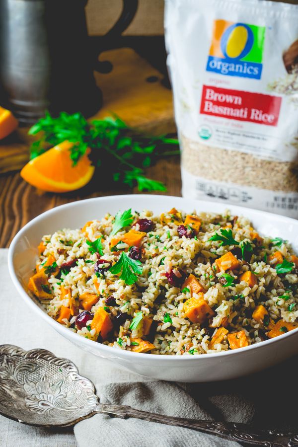 Brown rice and sweet potato salad