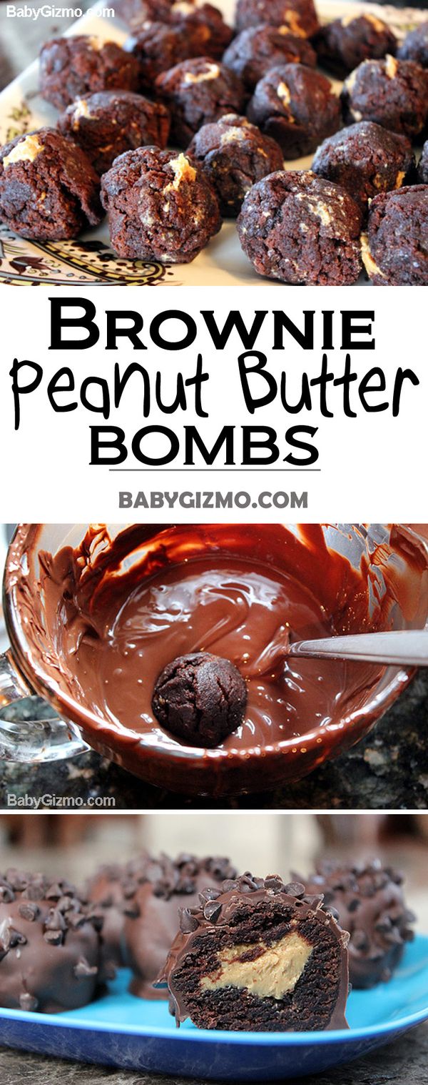 Brownie Peanut Butter Bombs