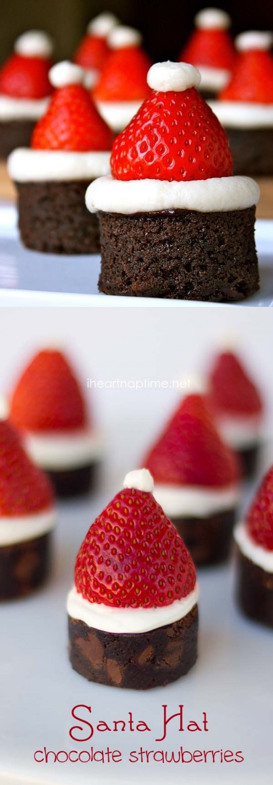 Brownie strawberry Santa hats