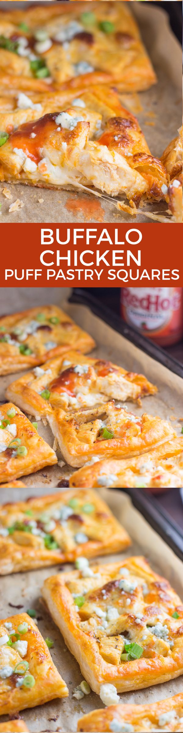 Buffalo Chicken Puff Pastry Squares