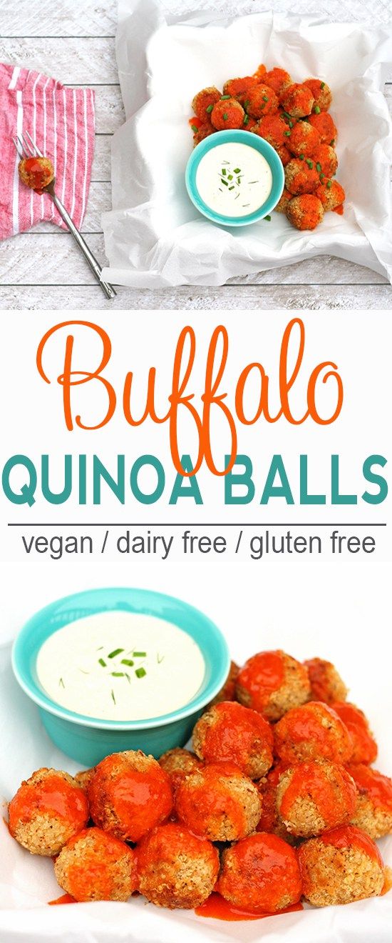 Buffalo Quinoa Balls with Ranch Dipping Sauce