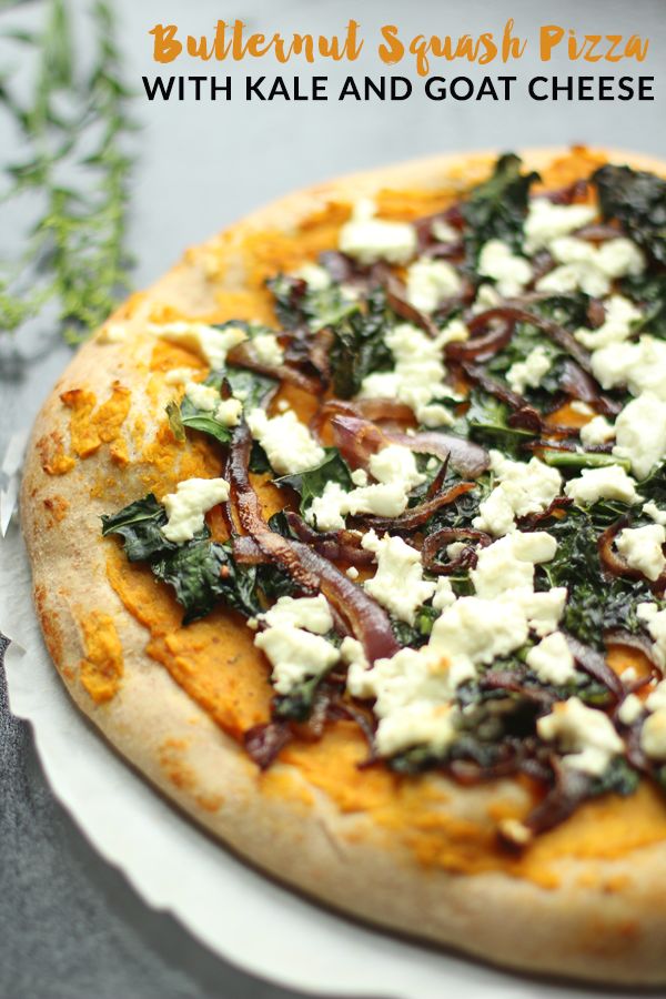 Butternut Squash Pizza with Kale and Goat Cheese