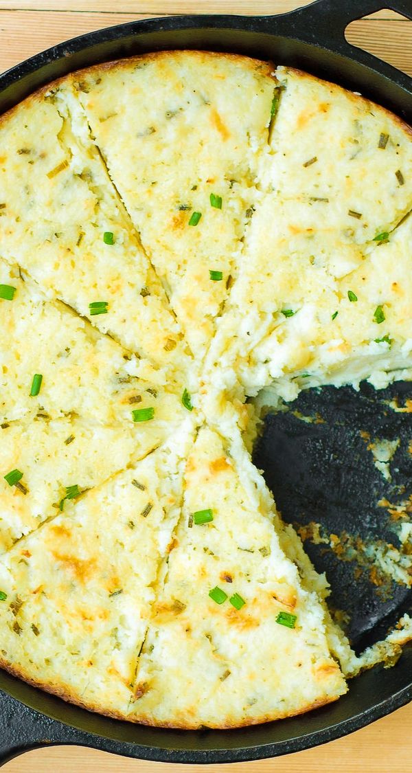 Buttery Mashed Potato Pie with Herb and Garlic Cream Cheese