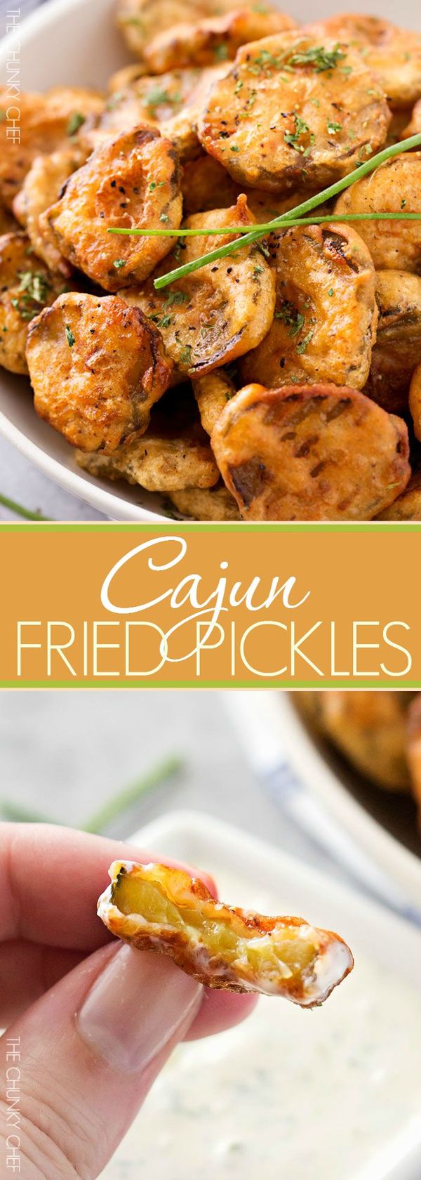 Cajun Fried Pickles with Garlic Blue Cheese Dip