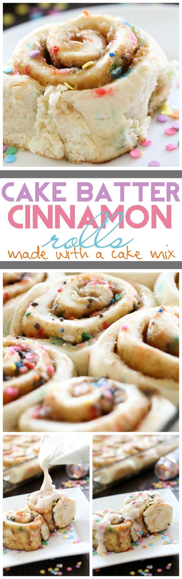 Cake Batter Cinnamon Rolls (Made from a Cake Mix!