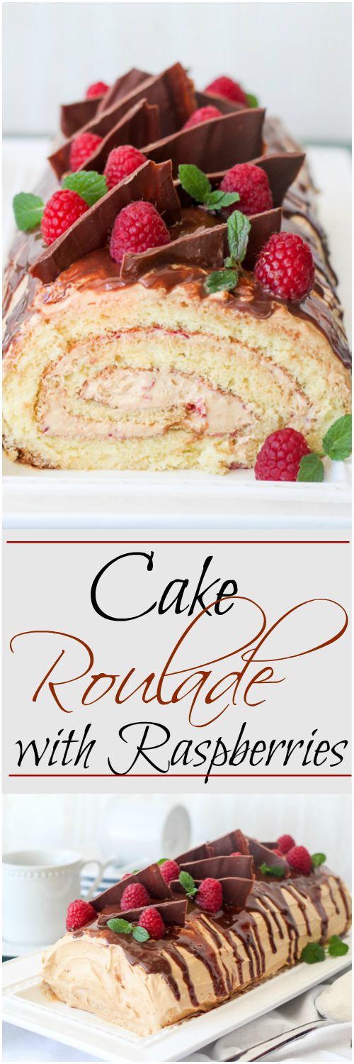 Cake Roulade with Rasperries