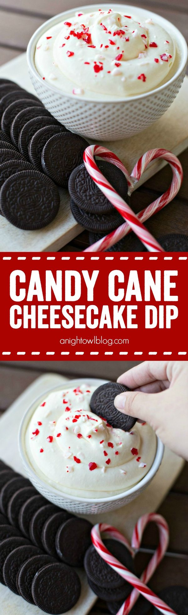 Candy Cane Cheesecake Dip