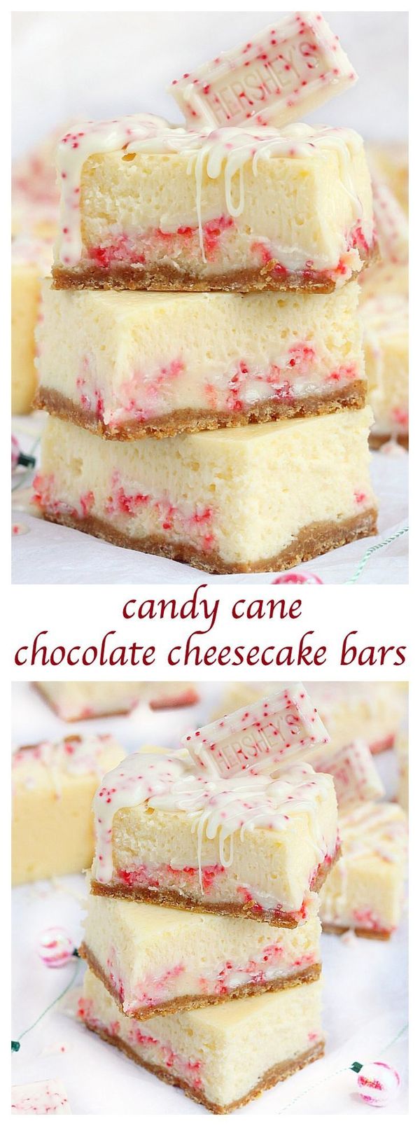 Candy cane chocolate cheesecake bars