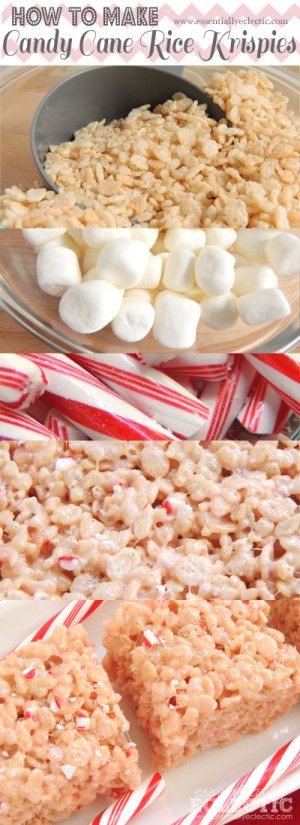 Candy Cane Rice Krispie Treats