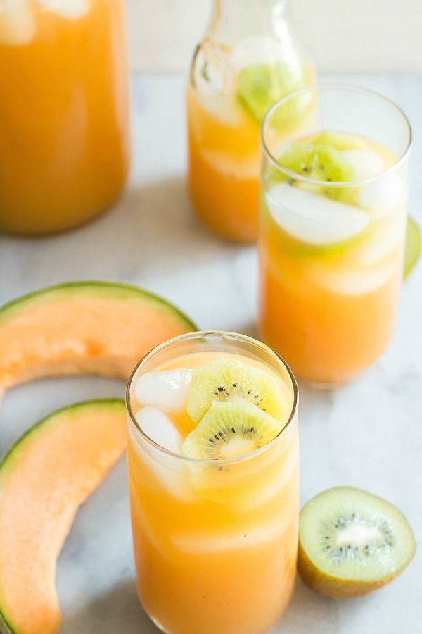 Cantaloupe Melon and Kiwi Agua Fresca