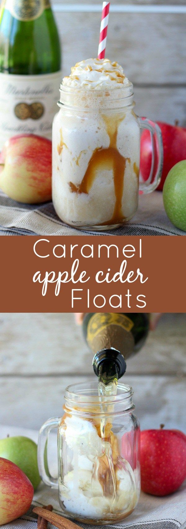 Caramel Apple Cider Floats