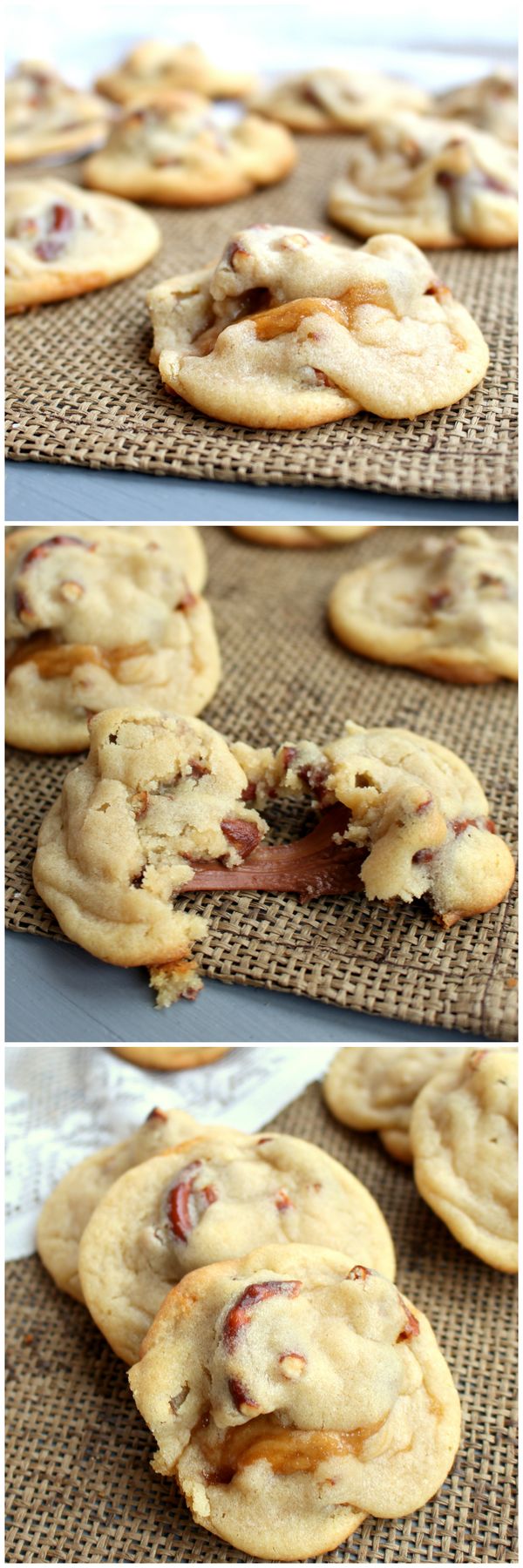 Caramel Stuffed Pretzel Cookies