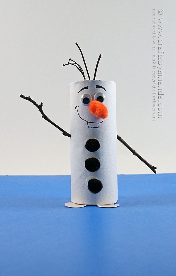 Cardboard Tube Olaf Craft from Frozen