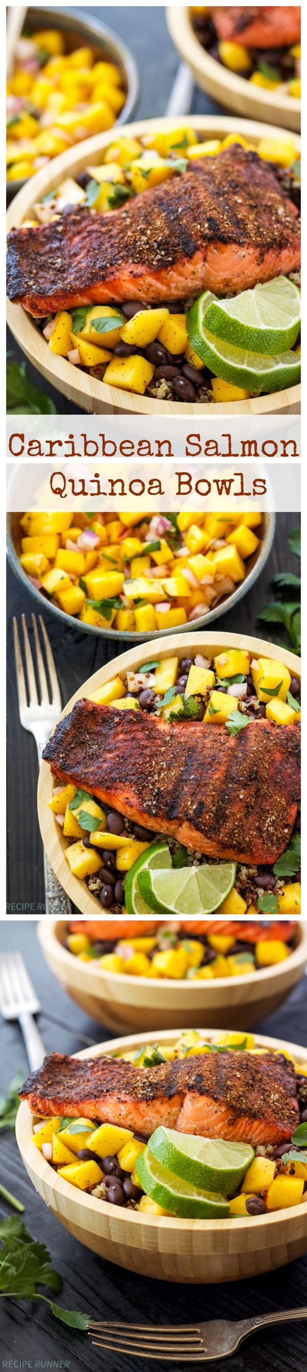 Caribbean Salmon Quinoa Bowls