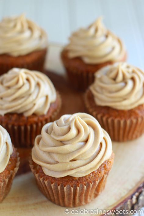 Carrot Cake Cupcakes with Brown Sugar Cream Cheese Frosting