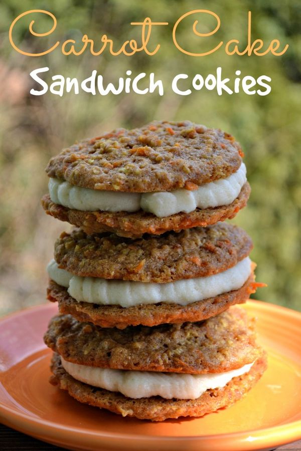 Carrot Cake Sandwich Cookies with Cream Cheese Frosting