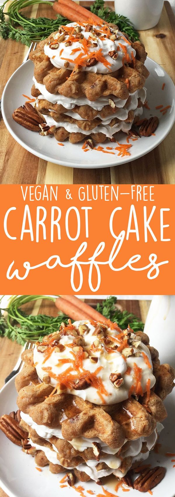 Carrot Cake Waffles (Gluten-Free and Vegan