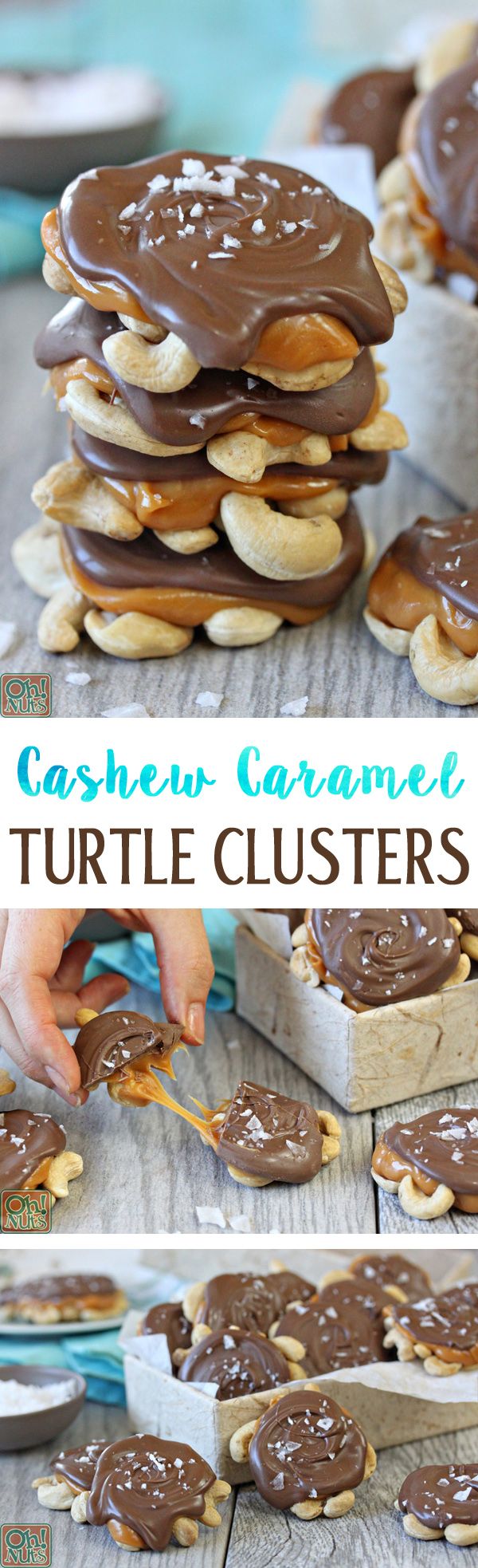 Cashew Caramel Chocolate Turtle Clusters