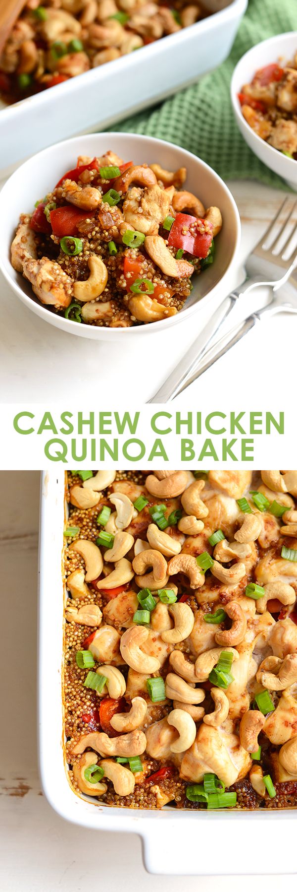 Cashew Chicken Quinoa Bake