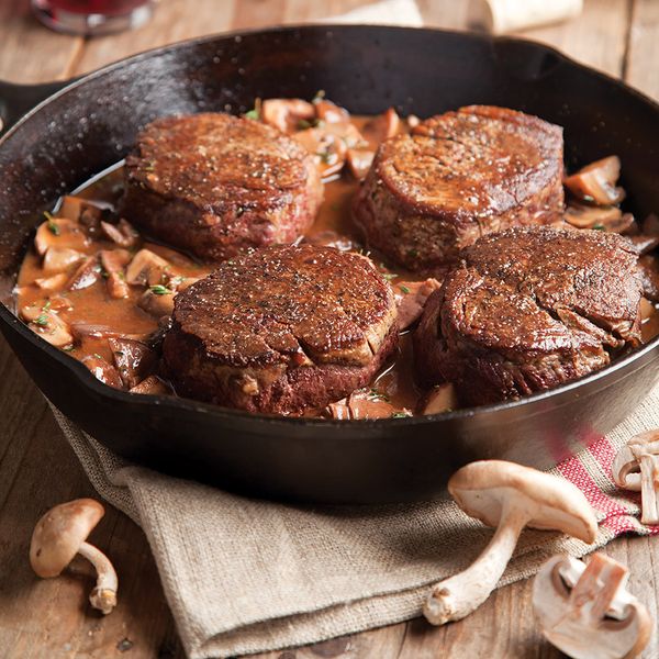 Cast-Iron Steaks with Mushroom Sauce