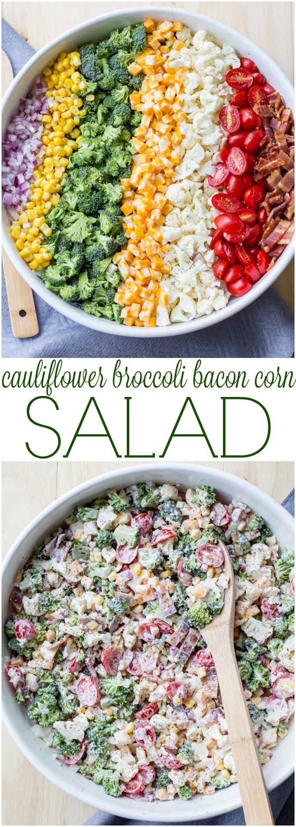 Cauliflower Broccoli Bacon Corn Salad