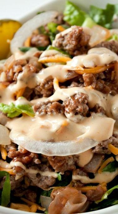 Cheeseburger Salad with Big Mac Dressing