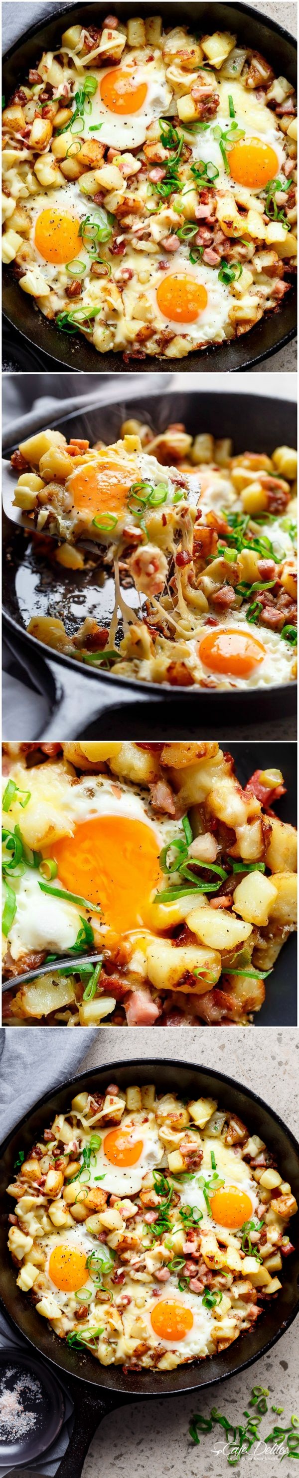 Cheesy Bacon and Egg Hash