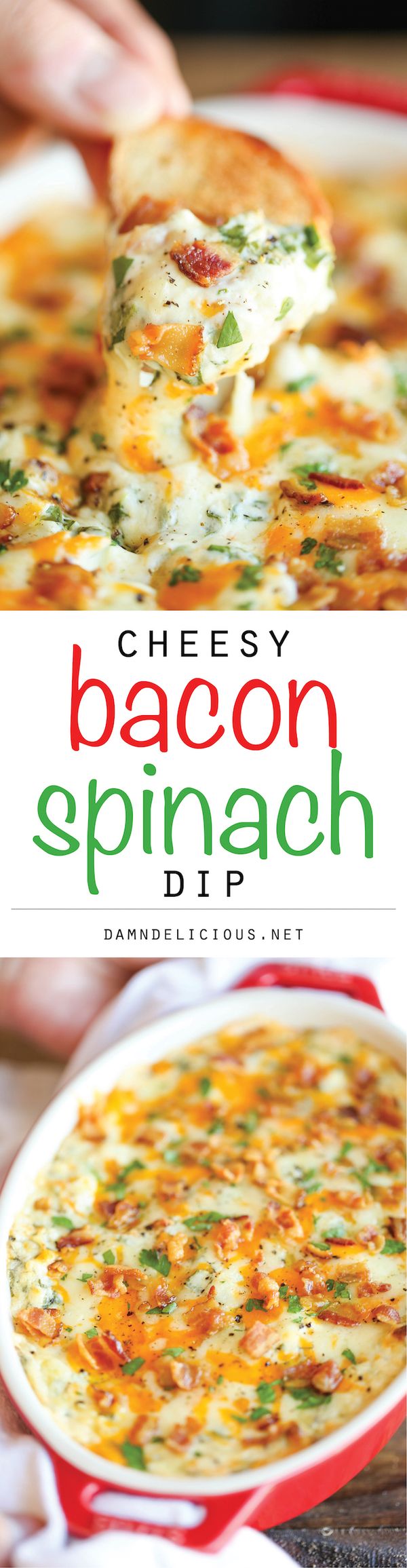 Cheesy Bacon Spinach Dip