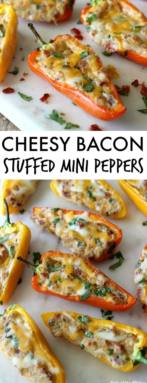 Cheesy Bacon Stuffed Mini Peppers