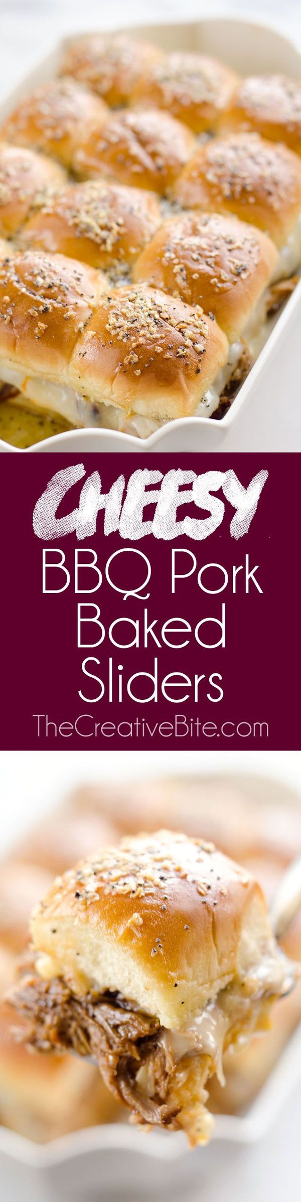 Cheesy BBQ Pork Baked Sliders