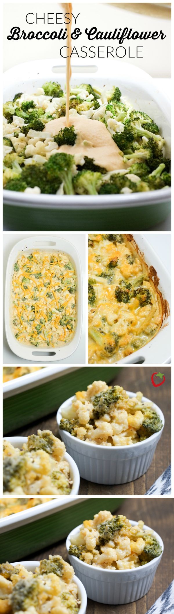 Cheesy Broccoli and Cauliflower Casserole