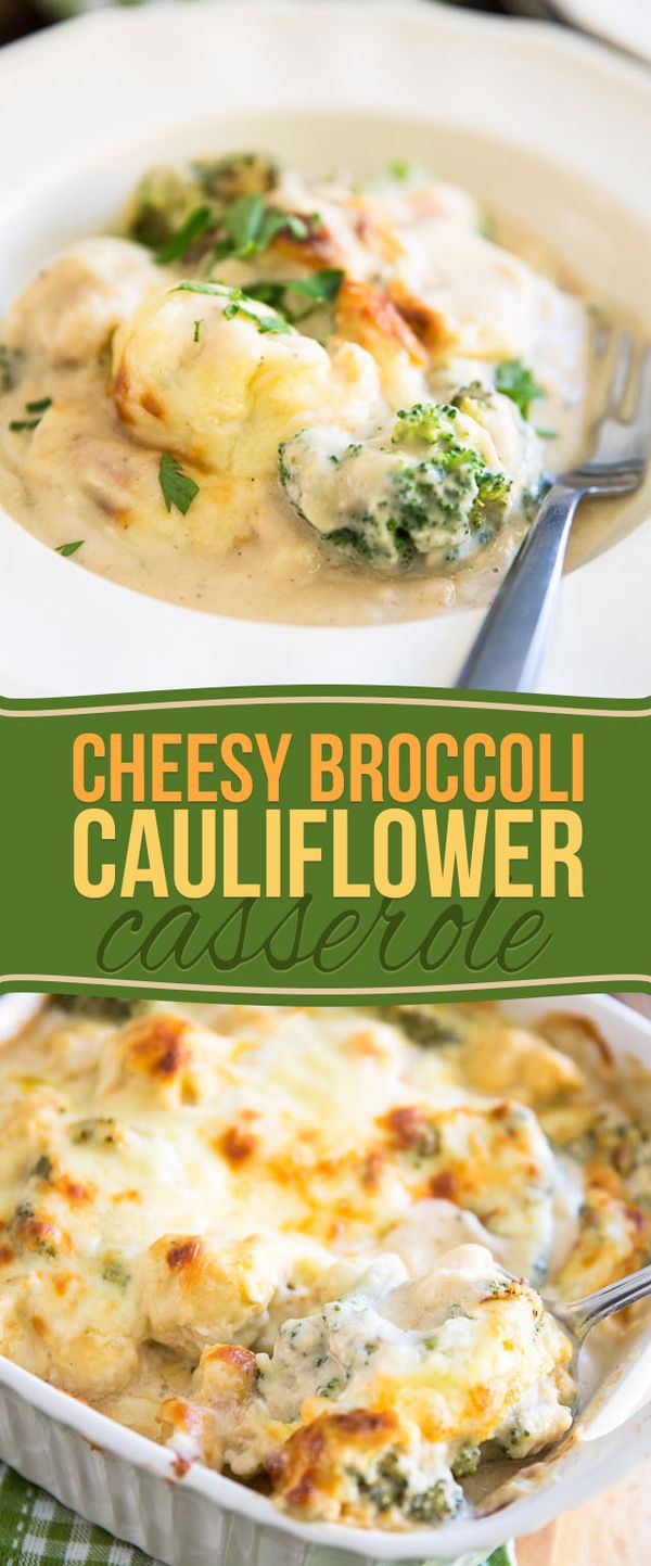 Cheesy Broccoli Cauliflower Casserole